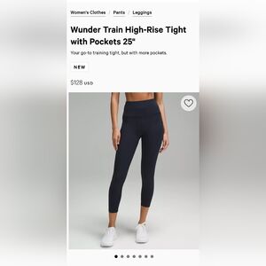 Lululemon Wunder Train High-Rise Tight with Pockets 25"